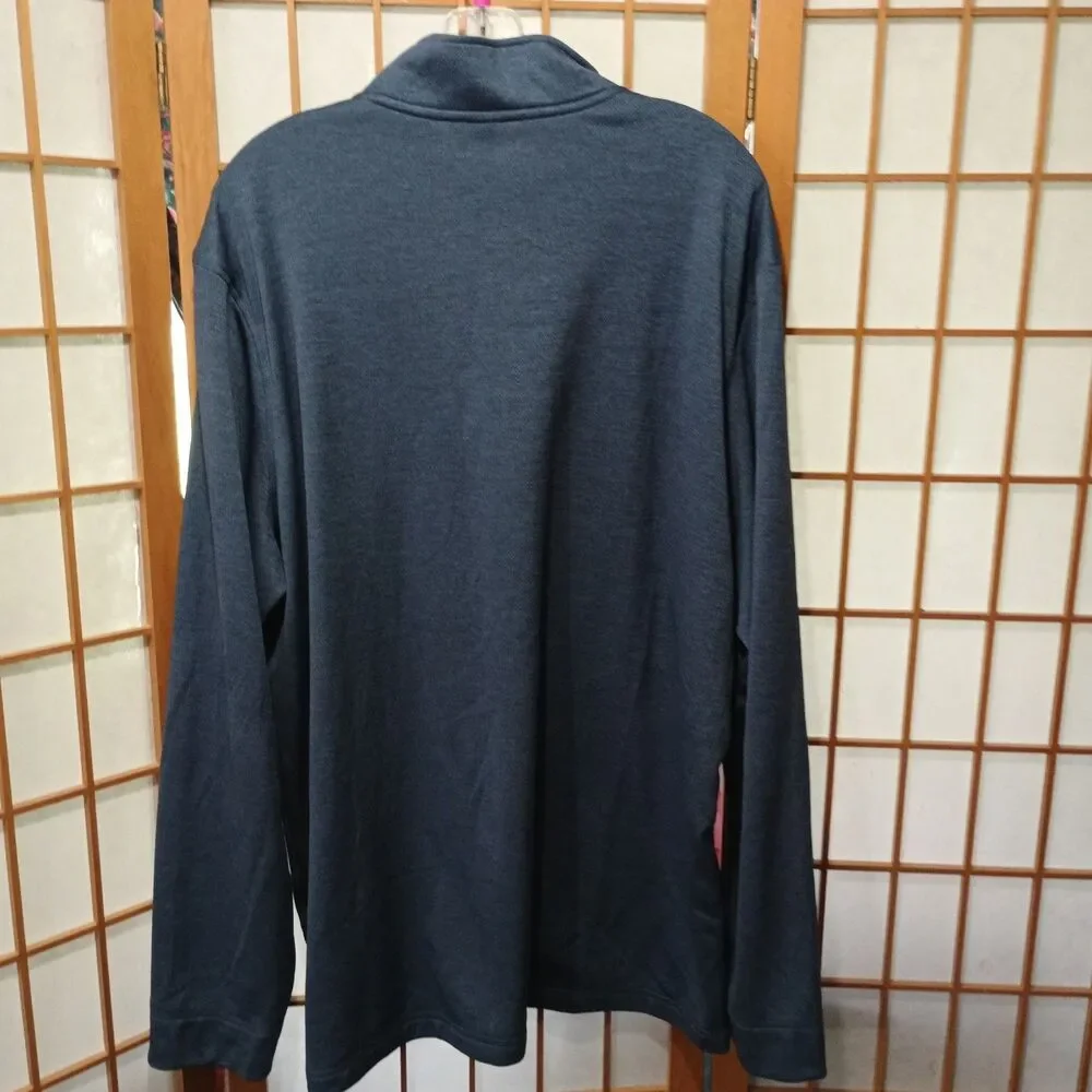 Adidas Golf 2XL Quarter Zip Pullover Blue Fleece Lined Performance Jacket